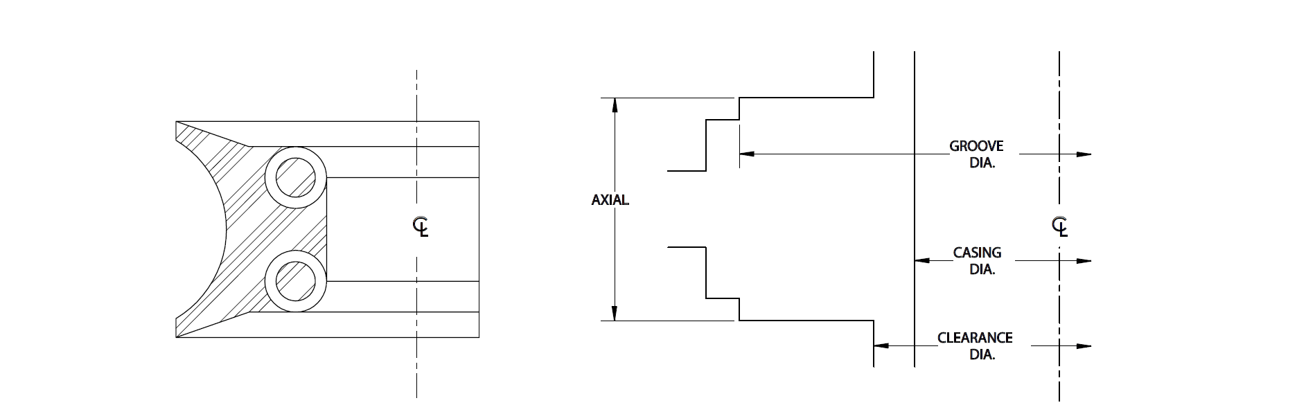 Standard P-Seals Rod Configuration Schematic Drawing